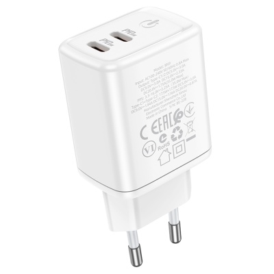 Сетевое зарядное устройство BOROFONE BN9 Reacher 2xUSB-C, 35W, белый