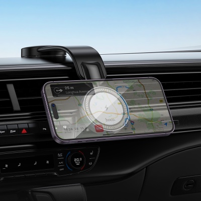 Автомобильный держатель HOCO HW29 Totem, магнитный с беспроводной зарядкой, 15W, на приборную панель, черный+серый