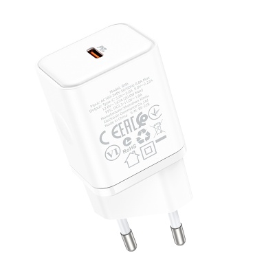 Сетевое зарядное устройство BOROFONE BN6 Field 1xUSB-C, 20W, белый