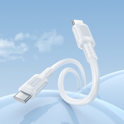 Кабель USB-C BOROFONE BX111 Feliz Type-C - Type-C, 3A, 60W, 1 м, белый