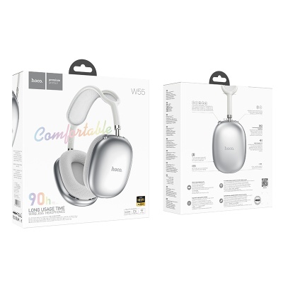 Беспроводные наушники накладные HOCO W55 Pleasing, Bluetooth, серебристый