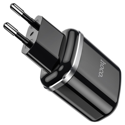 Сетевое зарядное устройство HOCO N4 Aspiring 2xUSB, 2.4A, 10.8W, черный