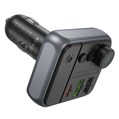 Автомобильное зарядное устройство с FM-Трансмиттер BOROFONE BC50 Ascenso, 2xUSB + 1xUSB-C, 0.5A, 38W, черный