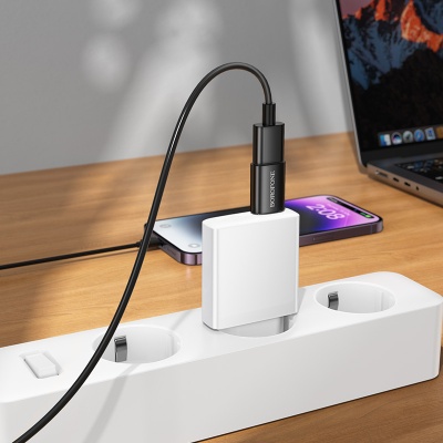 Переходник/Адаптер BOROFONE BV26C Type-C (m) - USB3.0 (f), черный