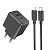Сетевое зарядное устройство HOCO CS14A Ocean 1xUSB + 1xUSB-C с Кабелем Type-C - Lightning, 3A, 20W, черный