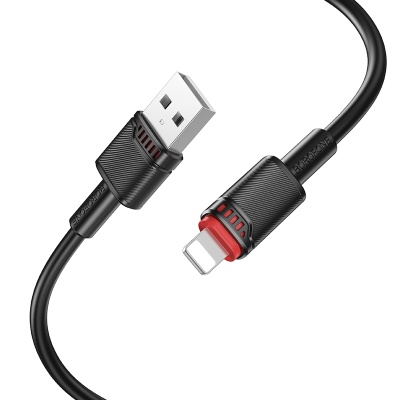 Кабель USB BOROFONE BX110 Beneficio USB - Lightning, 2.4А, 1 м, черный