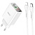 Сетевое зарядное устройство HOCO C100A 1xUSB + 1xUSB-C с Кабелем Type-C - Lightning, 3.0A, 20W, белый