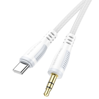 Аудиокабель BOROFONE BL14 AUX Jack 3,5 (m) - Type-C (m), 1 м, белый
