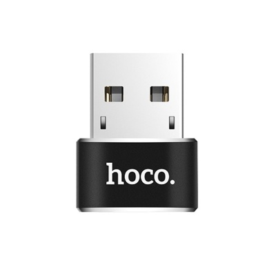 Переходник/Адаптер HOCO UA6 USB (m) - Type-C (f), черный