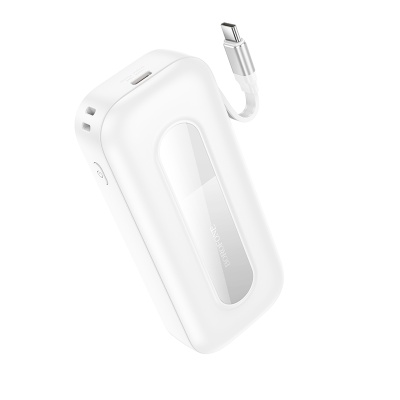 Портативный аккумулятор BOROFONE BJ74 Hermoso, встроенный кабель Type-C, 20W, 10000 мА⋅ч, белый