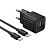 Сетевое зарядное устройство HOCO N65 Ingenious 1xUSB + 1xUSB-C с Кабелем Type-C - Type-C, 3A, 20W, черный