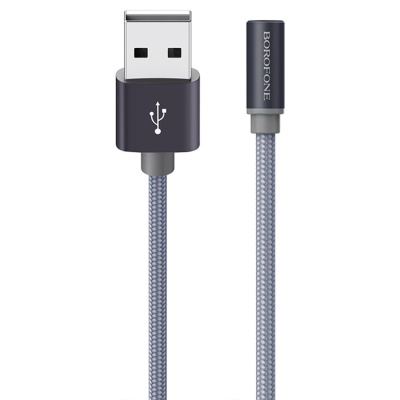 Кабель USB BOROFONE BX26 Express USB - Type-C, 3A, 1 м, серый металлик