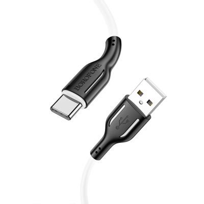 Кабель USB BOROFONE BX63 Charming USB - Type-C, 3A, 1 м, черный+белый