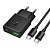 Сетевое зарядное устройство HOCO N73 Speed 1xUSB + 1xUSB-C с Кабелем Type-C - Type-C, 3A, 20W, черный