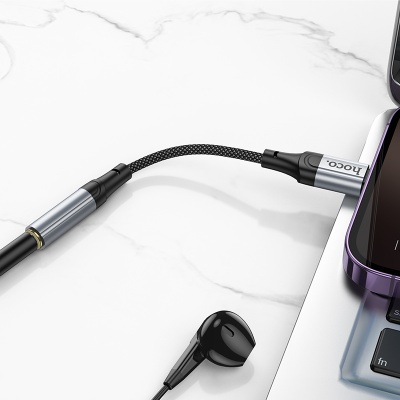 Переходник/Адаптер HOCO LS36A Fresh Lightning (m) - Jack 3,5 (f), 12 см, черный