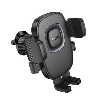 Автомобильный держатель HOCO H75 Crown, зажимной, на воздуховод, черный+серый металлик