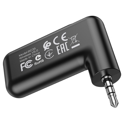 Автомобильный Bluetooth-приемник BOROFONE BC35 Wideway, 150 мАч, Jack 3.5мм/Bluetooth, черный
