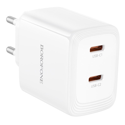 Сетевое зарядное устройство BOROFONE BN31 Cargador 2xUSB-C, 45W, белый