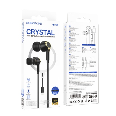 Проводные наушники BOROFONE BM90 Miller, Lightning, 1.2 м, черный