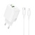 Сетевое зарядное устройство BOROFONE BN27 Fuente 1xUSB + 1xUSB-C с Кабелем Type-C - Lightning, 3A, 20W, белый