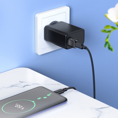 Переходник/Адаптер BOROFONE BV18 USB (m) - Type-C (f), черный