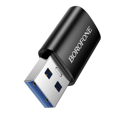 Переходник/Адаптер BOROFONE BV26B USB3.0 (m) - Type-C (f), черный