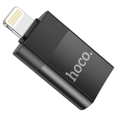 Переходник/Адаптер HOCO UA17 Lightning (m) - USB2.0 (f), черный