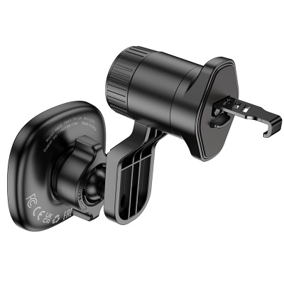 Автомобильный держатель HOCO HW30 Crown, магнитный с беспроводной зарядкой, 15W, на воздуховод, черный+серый