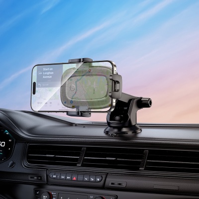 Автомобильный держатель BOROFONE BH223 Follower, зажимной с беспроводной зарядкой, 15W, на приборную панель, черный