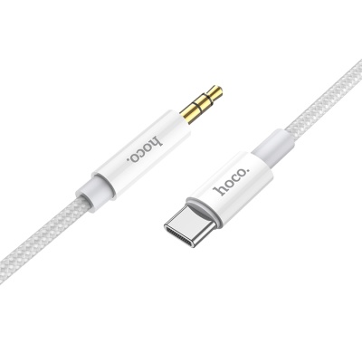 Аудиокабель HOCO UPA19 AUX Jack 3,5 (m) - Type-C (m), 1 м, серебристый