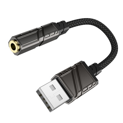Переходник/Адаптер BOROFONE BV23 Dignity USB2.0 (m) - Jack 3,5 (f), 15 см, черный