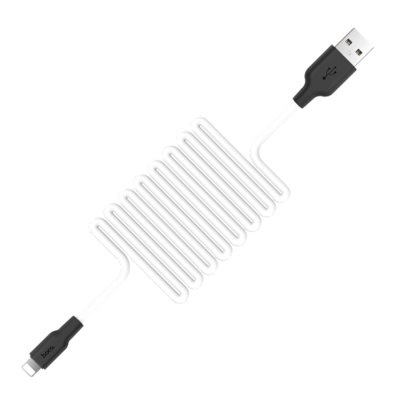 Кабель USB HOCO X21 Silicone USB - Lightning, 2А, 1 м, белый+черный