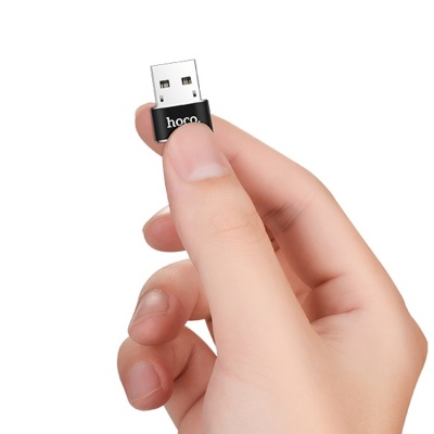 Переходник/Адаптер HOCO UA6 USB (m) - Type-C (f), черный
