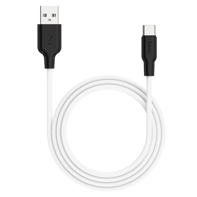 Кабель USB HOCO X21 Plus Silicone USB - Type-C, 3A, 2 м, белый+черный