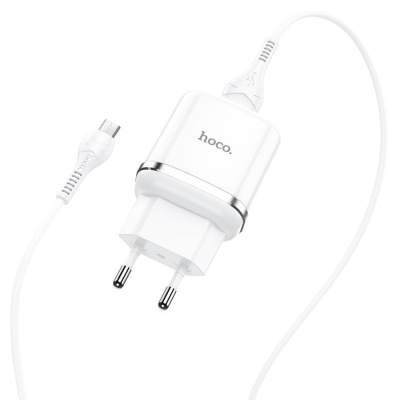 Сетевое зарядное устройство HOCO N3 Special 1xUSB с Кабелем USB - Micro, 3A, 18W, белый