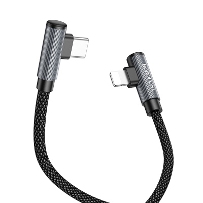 Кабель USB-C BOROFONE BU50 elbow Type-C - Lightning, 27W, 1 м, черный