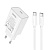 Сетевое зарядное устройство HOCO C143A Benefit 1xUSB-C с Кабелем Type-C - Type-C, 20W, белый