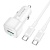Автомобильное зарядное устройство BOROFONE BZ34B Cloud, 1xUSB + 1xUSB-C с Кабелем Type-C - Type-C, 38W, белый