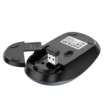 Мышь беспроводная BOROFONE BG13 Winner, Bluetooth, черный+серый металлик