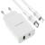 Сетевое зарядное устройство BOROFONE BA56A Lavida 1xUSB + 1xUSB-C с Кабелем Type-C - Lightning, 3.0A, 18W, белый
