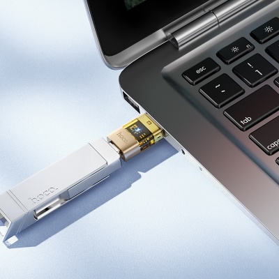 Переходник/Адаптер HOCO UA36C USB (m) - Type-C (f), черный