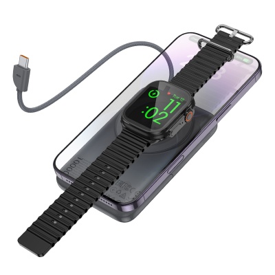 Портативный аккумулятор HOCO Q43 Clever, с беспроводной зарядкой, 20W, 10000 мА⋅ч, серый металлик