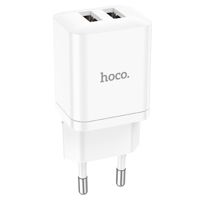 Сетевое зарядное устройство HOCO N25 Maker 2xUSB, 2.1A, 10W, белый