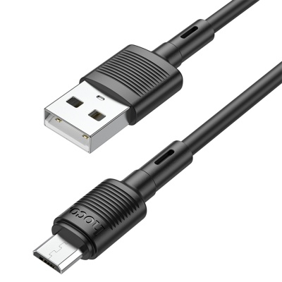 Кабель USB HOCO X83 Victory USB - MicroUSB, 2.4А, 1 м, черный