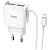 Сетевое зарядное устройство HOCO C59A Mega Joy 2xUSB с Кабелем Lightning, 2.4A, 10.8W, белый