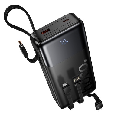 Портативный аккумулятор HOCO J156A Founder, встроенный кабель Lightning + Type-C + MircoUSB, 22.5W, 20000 мА⋅ч, черный