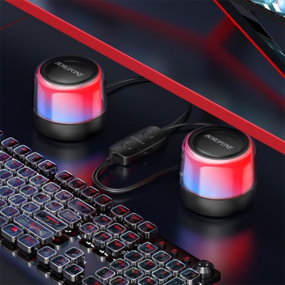 Портативная колонка BOROFONE BP12 Colorful 2шт, Bluetooth, 1.36 м, черный