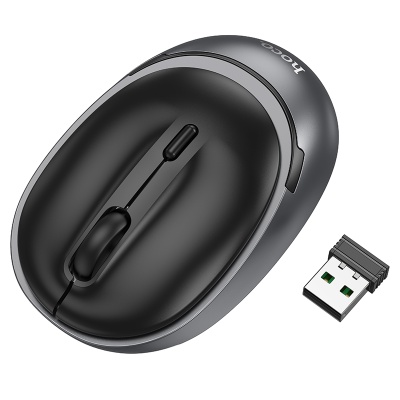 Мышь беспроводная HOCO GM34 Nuevo, Bluetooth, черный+серый металлик