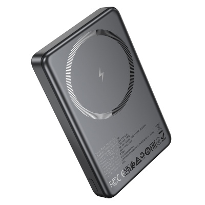 Портативный аккумулятор HOCO Q34 Clever, с беспроводной зарядкой, 20W, 10000 мА⋅ч, серый металлик