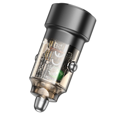 Автомобильное зарядное устройство BOROFONE BZ20 Smart, 1xUSB + 1xUSB-C, 38W, черный